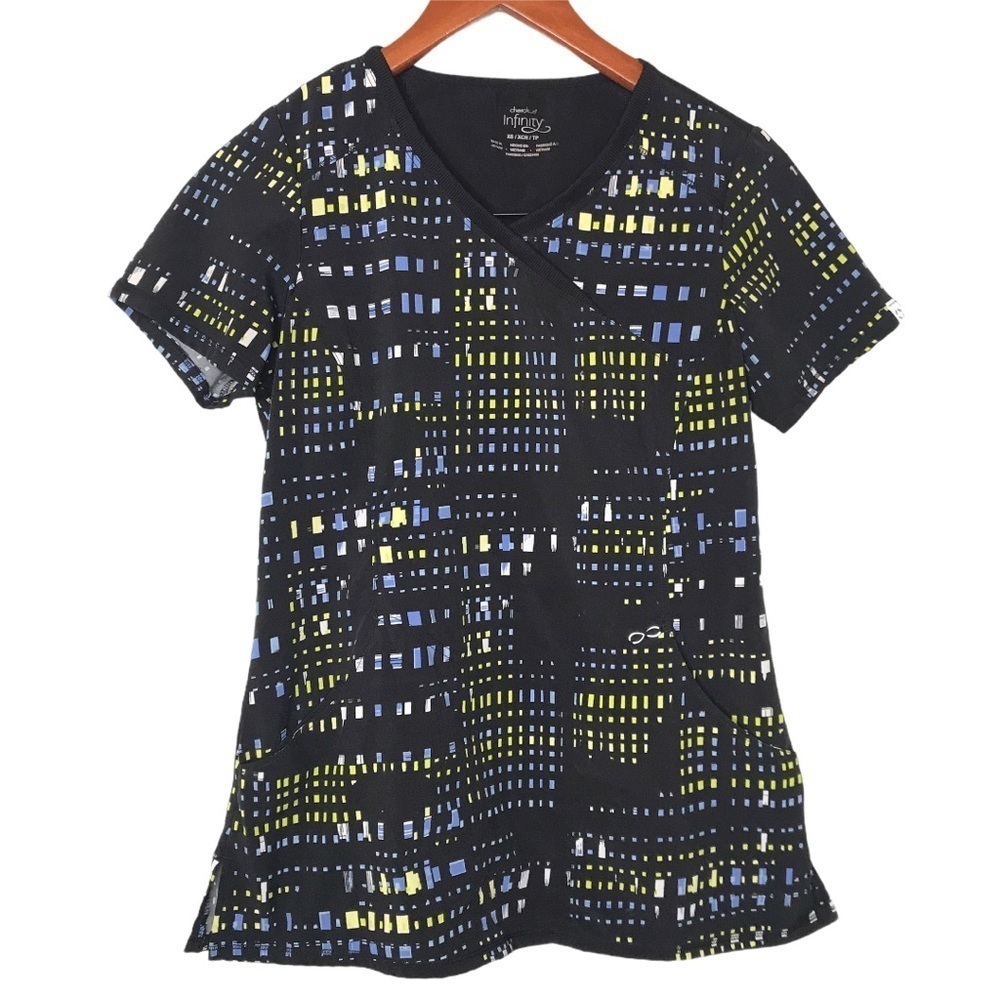 Cherokee Infinity geometric print scrub top XS